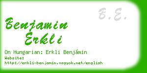 benjamin erkli business card