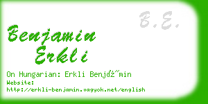 benjamin erkli business card